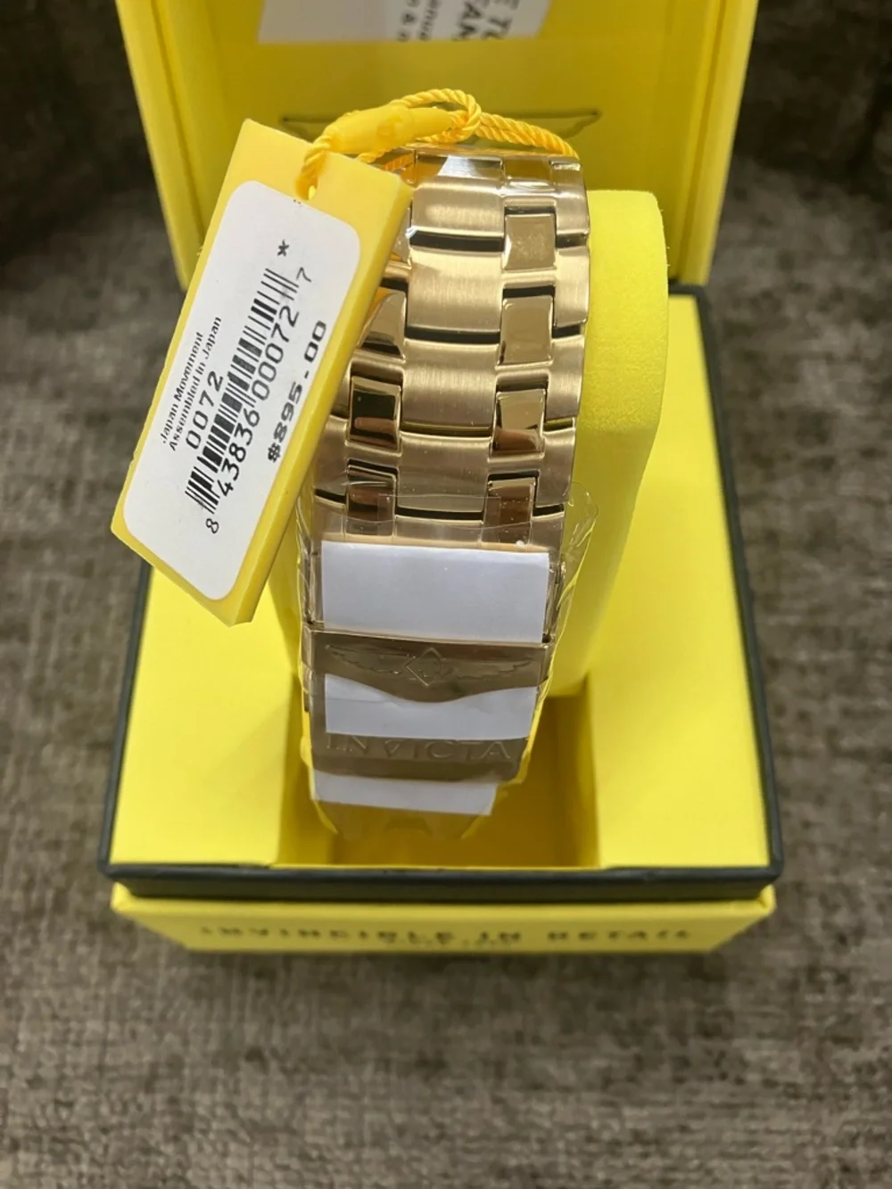 Invicta Gold and Black Stainless Steel Chronograph Watch